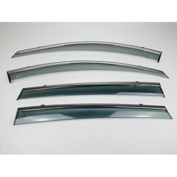 Дефлекторы окон Toyota Rav-4 2013-2019 с нерж. хром полоской-3